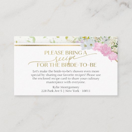 Wildflower Spring Vrijgezellenfeest Recept Aanvraa Informatiekaartje (Voorkant)