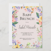 Wildflower Spring Waterverf Baby Brunch Kaart (Voorkant)