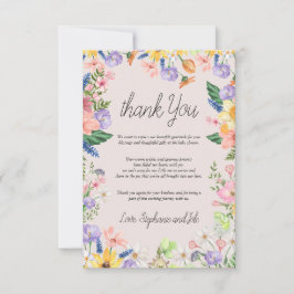 Wildflower Spring Waterverf Baby shower Bedankt