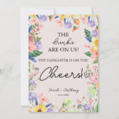 Wildflower Spring Wedding Bar Sign Kaart (Voorkant)