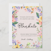 Wildflower Spring Wedding Blanket Sign Kaart (Voorkant)