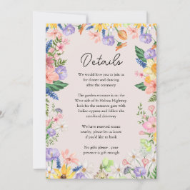 Wildflower Spring Wedding Details Behuizing Kaart