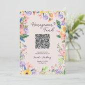Wildflower Spring Wedding Honeymoon Fund Sign Kaar Kaart (Staand voorkant)