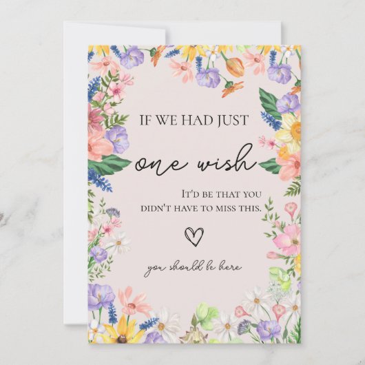 Wildflower Spring Wedding Memorial Sign Kaart (Voorkant)