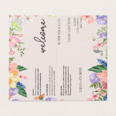 Wildflower Spring Wedding Program Kaart (Buitenkant ongevouwen)