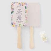 Wildflower Spring Wedding Programma Handwaaier (Voorkant en achterkant)