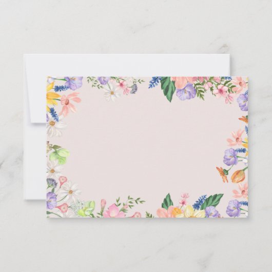 Wildflower Spring Wedding QR Code RSVP Kaart (Achterkant)