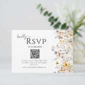 Wildflower Spring Wedding QR-code RSVP Kaartje (Staand voorkant)