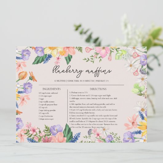 Wildflower Spring Wedding Recept Kaart (Staand voorkant)