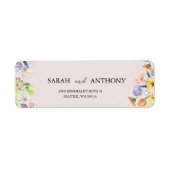 Wildflower Spring Wedding Retour Adres Label (Voorkant)