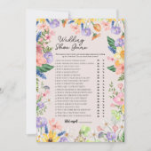 Wildflower Spring Wedding Shoe Game Kaart (Voorkant)