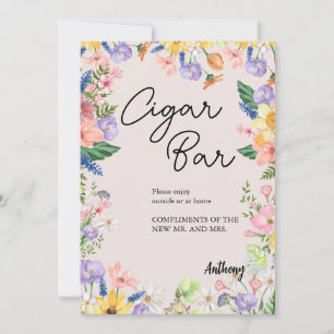 Wildflower Spring Wedding Sigaar Sign Kaart