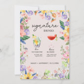 Wildflower Spring Wedding Signature Drink Kaart (Voorkant)