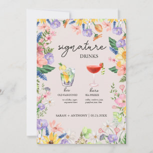 Wildflower Spring Wedding Signature Drink Kaart
