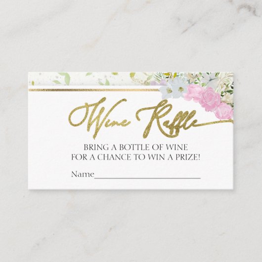 Wildflower Spring Wine Raffle Game Vrijgezellenfee Informatiekaartje (Voorkant)
