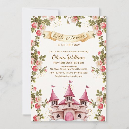 Wildflower sprookjesachtige Princess Castle Baby s Kaart (Voorkant)