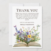 Wildflower Storybook Baby shower Dank u kaart (Voorkant)