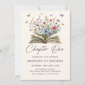 Wildflower Storybook Chapter One First Birthday Kaart (Voorkant)