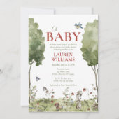 Wildflower Strawberry Summer OH Baby shower Kaart (Voorkant)