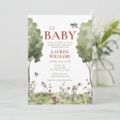 Wildflower Strawberry Summer OH Baby shower Kaart (Staand voorkant)