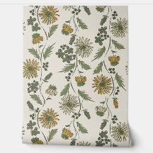 Wildflower Stripes - Mustard Gold And Deep Green