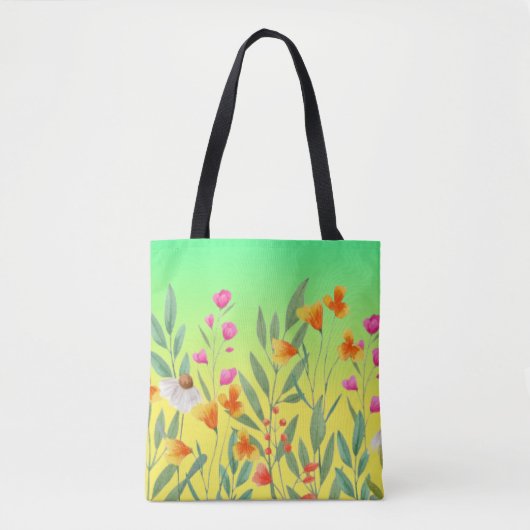 Wildflower sublimatie tote bag (Voorkant)