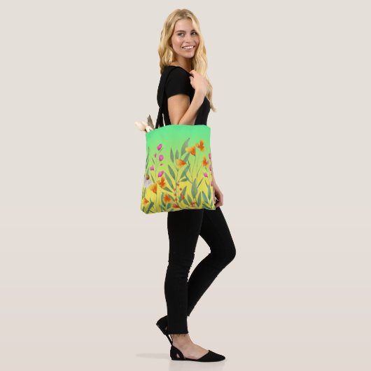 Wildflower sublimatie tote bag (Op model)