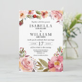 Wildflower Summer Boho Wedding Invitation Kaart (Staand voorkant)
