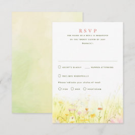 Wildflower Summer Weddenschap RSVP-Kaarten RSVP Kaartje
