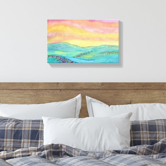 Wildflower Sun Canvas Afdruk (Insitu (Slaapkamer))