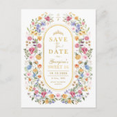 Wildflower Sweet 16 Quinceanera Bewaar de datum Aankondigingskaart (Voorkant)