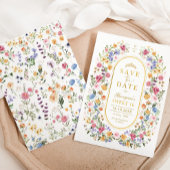 Wildflower Sweet 16 Quinceanera Bewaar de datum Aankondigingskaart