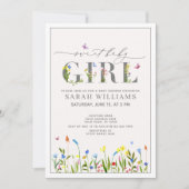  Wildflower Sweet Baby Girl Script Douche Kaart (Voorkant)
