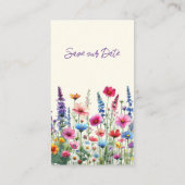 Wildflower symfonie-bruiloft Bewaar de datum- Visitekaartje (Achterkant)