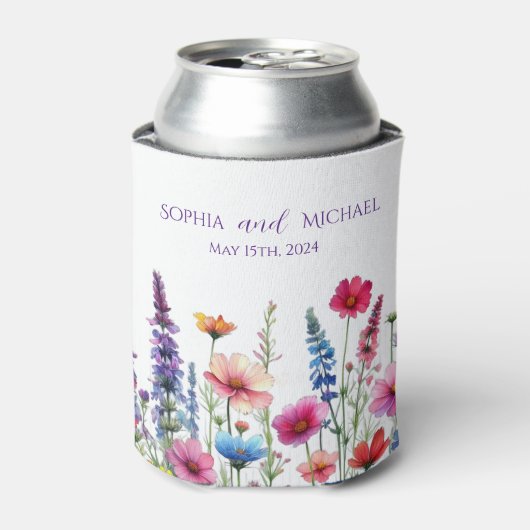 Wildflower symfonie-bruiloft blikjeskoeler (Blikje Voorkant)