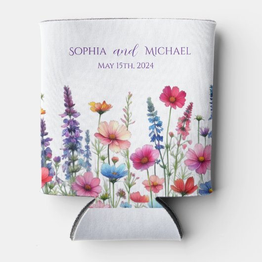 Wildflower symfonie-bruiloft blikjeskoeler (Voorkant)