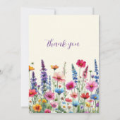 Wildflower symfonie-bruiloft dank u- uitnodiging (Achterkant)