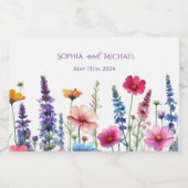 Wildflower symfonie-bruiloft sparkling wijnetiket (Enkel label)
