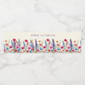 Wildflower symfonie-bruiloft waterfles etiket (Enkel label)