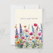Wildflower Symphony Bruiloft Thema Uitnodiging (Achterkant)