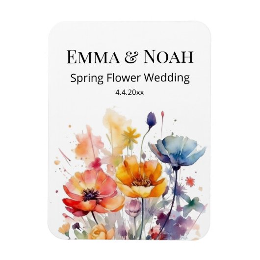 Wildflower Symphony: Colorful Spring Watercolor  Magneet (Verticaal)