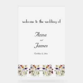 Wildflower Symphony: levendige Waterverf kunst Acryl Bord