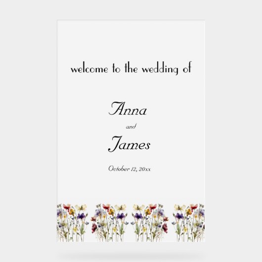 Wildflower Symphony: levendige Waterverf kunst Acryl Bord (Voorkant)