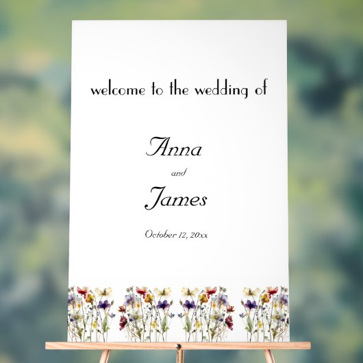 Wildflower Symphony: levendige Waterverf kunst Acryl Bord (Neutraal)