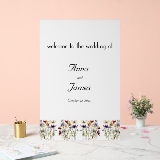 Wildflower Symphony: levendige Waterverf kunst Acryl Bord (Huwelijk)