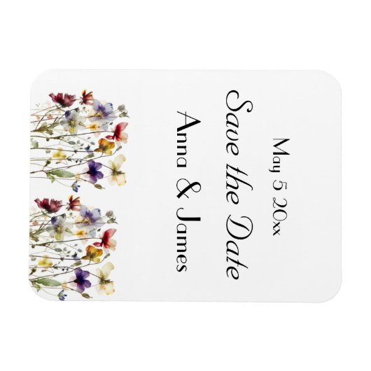 Wildflower Symphony: levendige Waterverf kunst Magneet (Horizontaal)