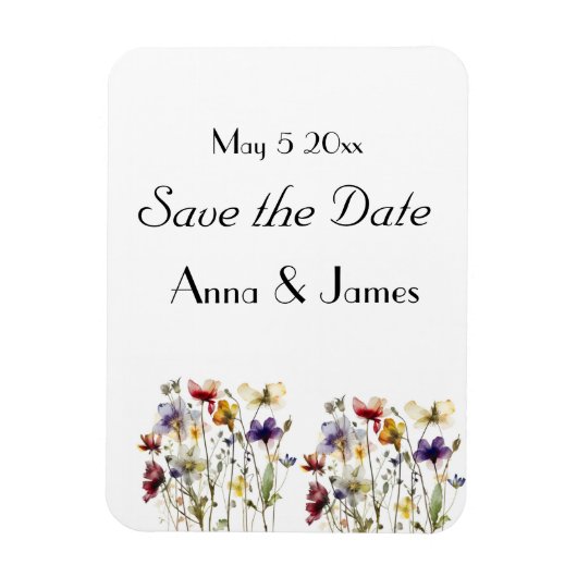 Wildflower Symphony: levendige Waterverf kunst Magneet (Verticaal)