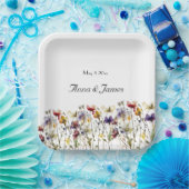 Wildflower Symphony: levendige Waterverf kunst Papieren Bordje (Feest)