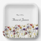 Wildflower Symphony: levendige Waterverf kunst Papieren Bordje (Voorkant)