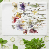 Wildflower Symphony: levendige Waterverf kunst Theedoek (Gevouwen)